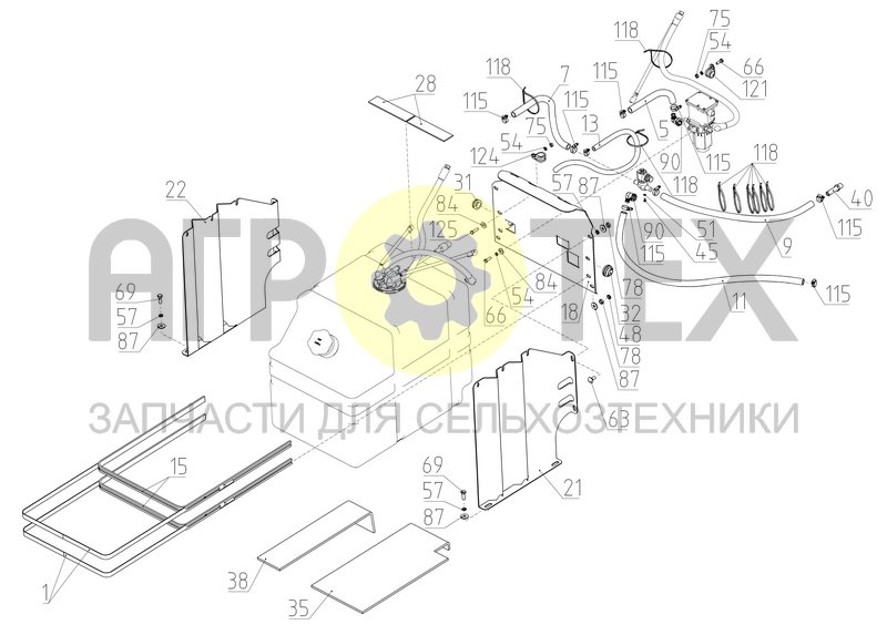 Чертеж Коммуникации системы нейтрализации выхлопных газов (181.05.31.900)